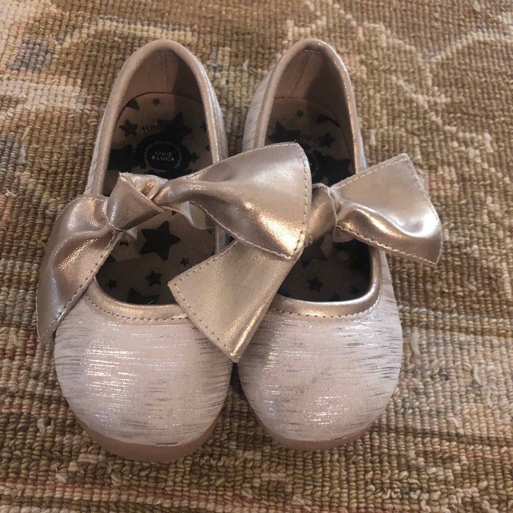 Livie & Luca Halley ballet flat cream tinsel